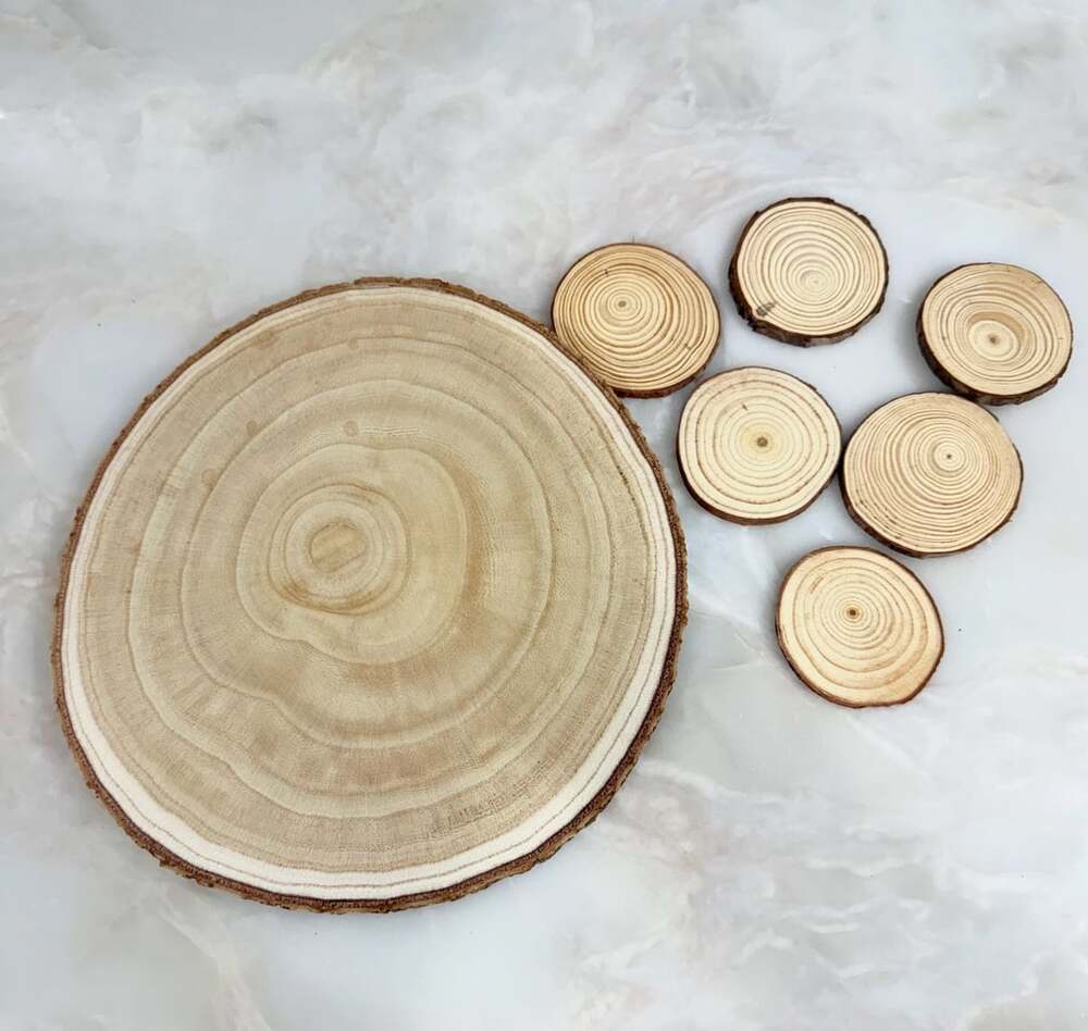 Unbranded Wood Slices Set 10-Inch Beige
